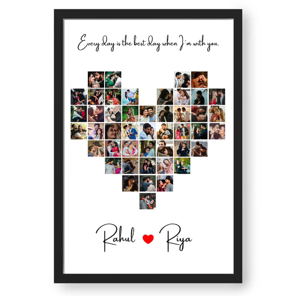 Heart-Shaped 46 Photos Collage - Personalized Keepsake