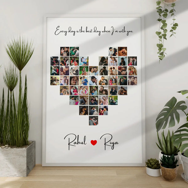 Heart-Shaped 46 Photos Collage - Personalized Keepsake