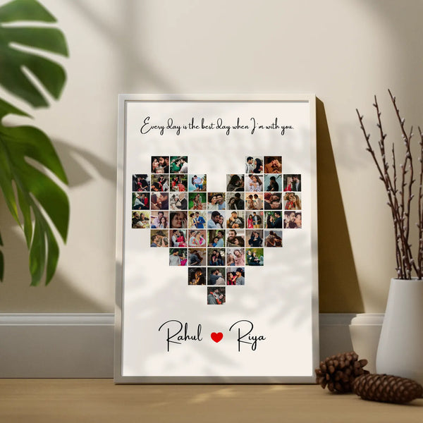 Heart-Shaped 46 Photos Collage - Personalized Keepsake
