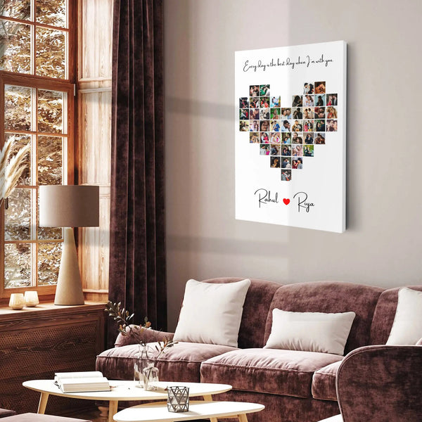 Heart-Shaped 46 Photos Collage - Personalized Keepsake