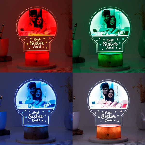 Best Sister Ever Personalized LED Photo Lamp