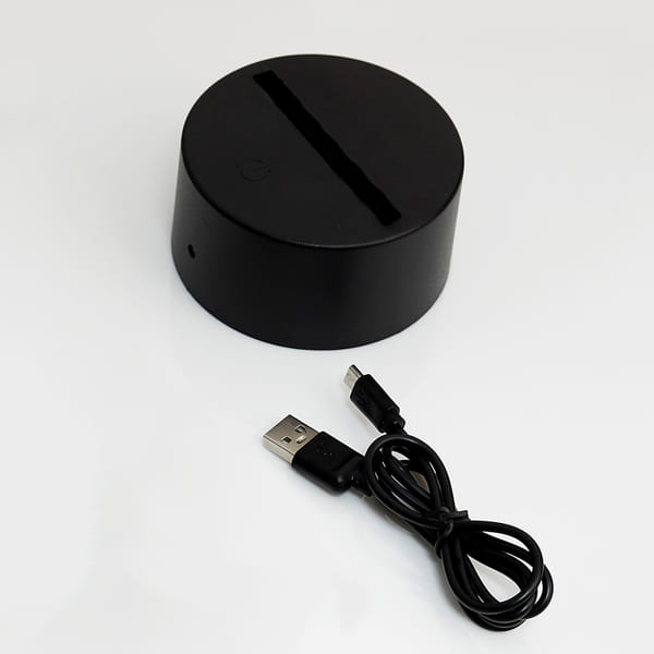 Couple Ring Personalized LED Lamp - Black Base