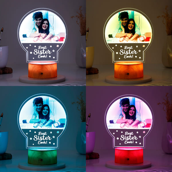 Best Sister Ever Personalized LED Photo Lamp